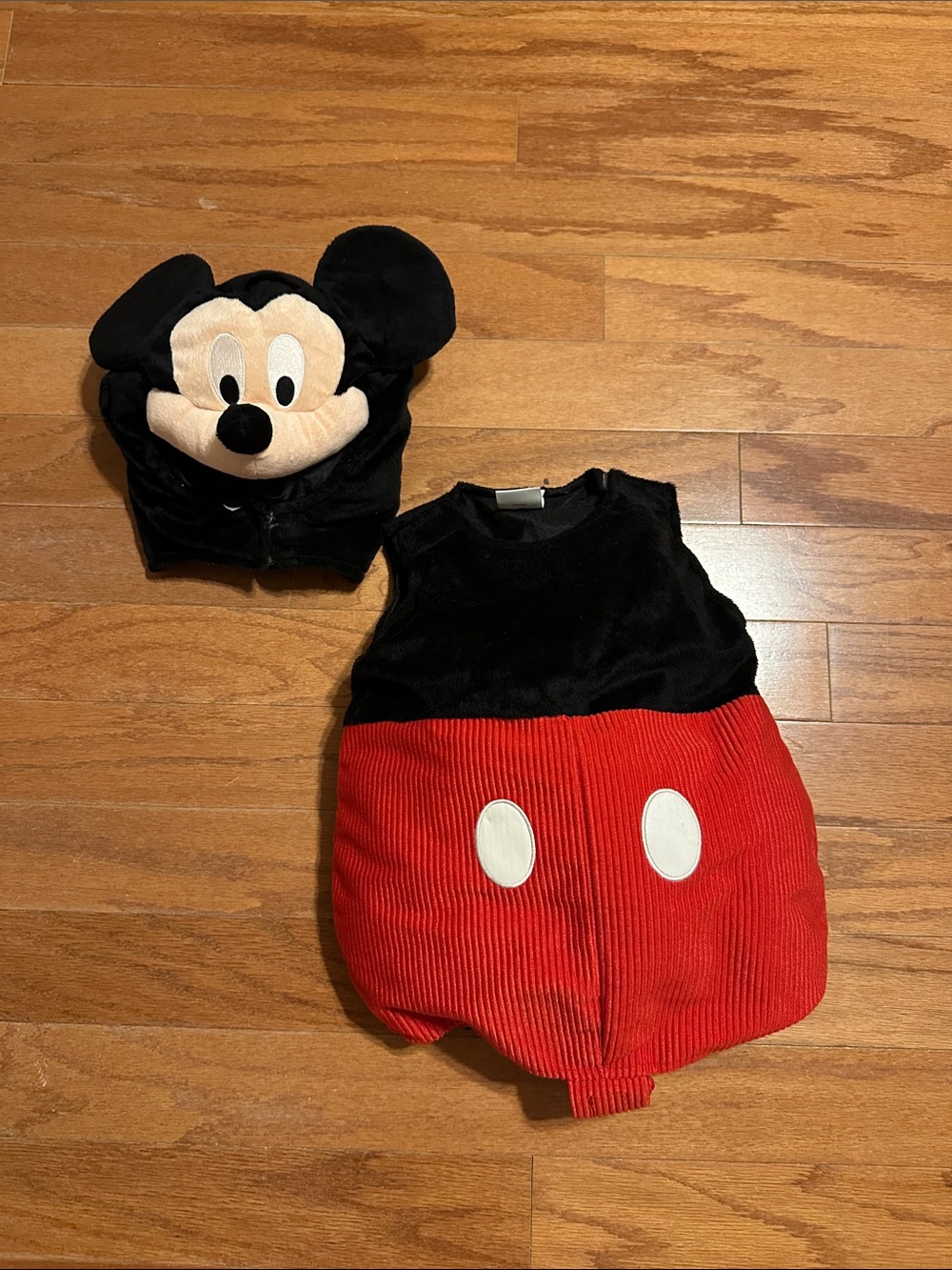 Disney Black and Red Plush Mickey Mouse Costume with Headpiece